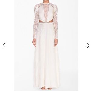 True Decadence Cream Cut Out Lace Maxi Dress (M)